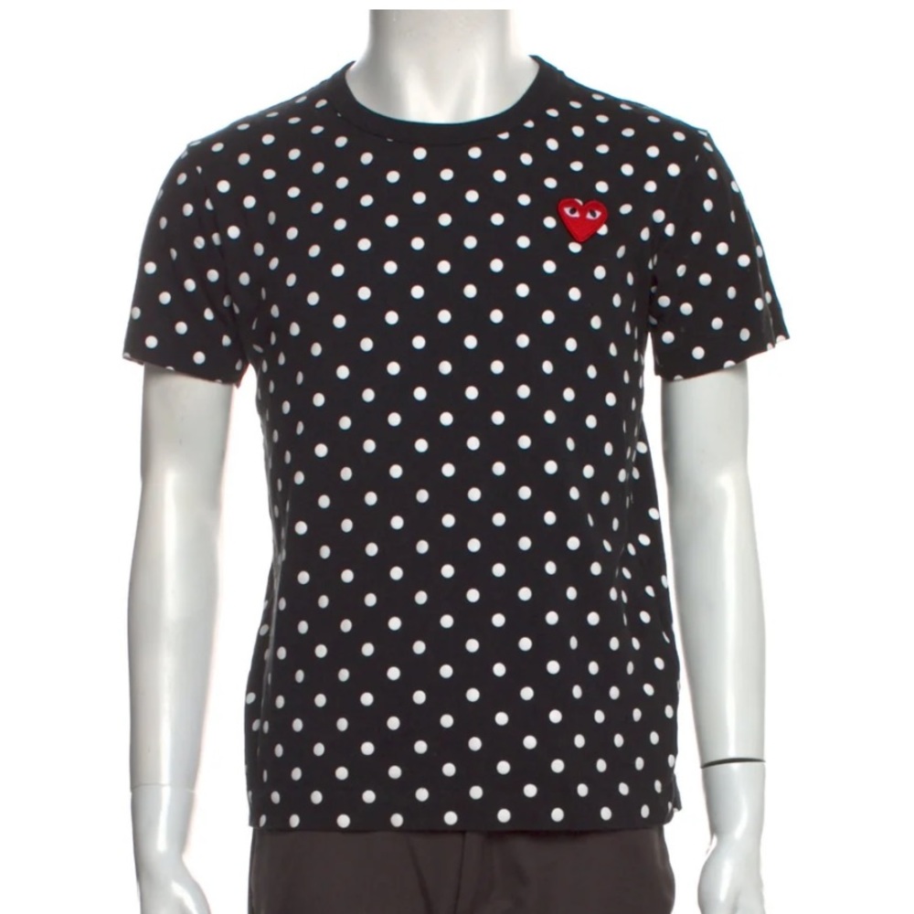 COMME DES GARÇONS Navy Polka Dot Tshirt